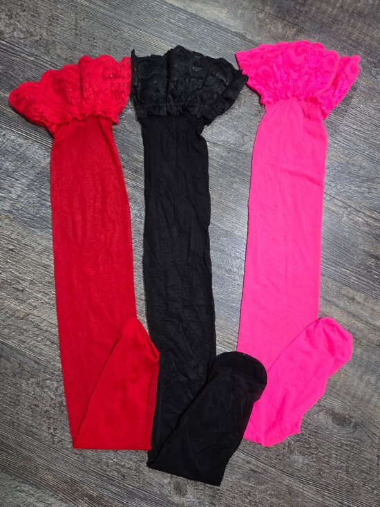 Accessories - Six (6) Thigh Highs Pink/White/Black/Red/Gray/Nude Sz Lg